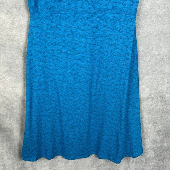 Toad And Co Dress Womens Large Blue Aztec Short Sleeve Outdoor Nature Hiking - Picture 3 of 12